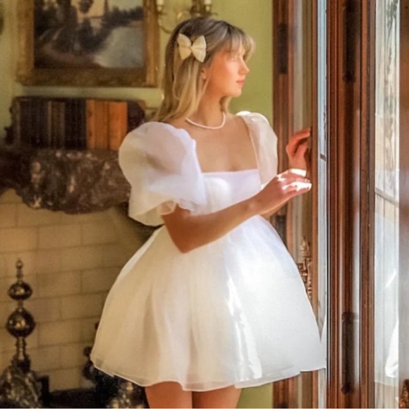 Selkie The Ivory Puff Dress - Picture 3 of 10